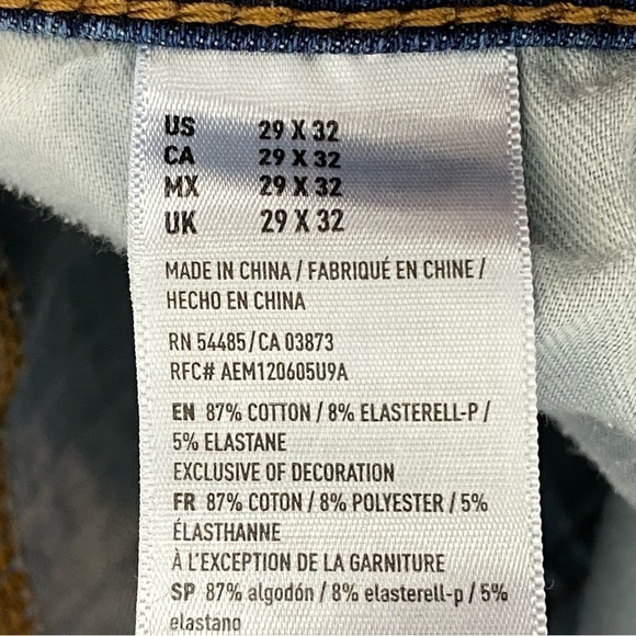 American Eagle 360 Extreme Flex Slim Jeans Sz 29X32 Medium Wash Faded - Picture 13 of 13